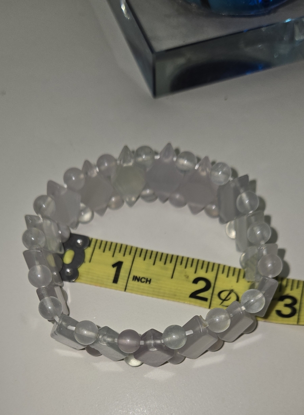 Rock Crystal Rose Quartz Multi-Shape Stretch Bracelet - Pink - Picture 4 of 6